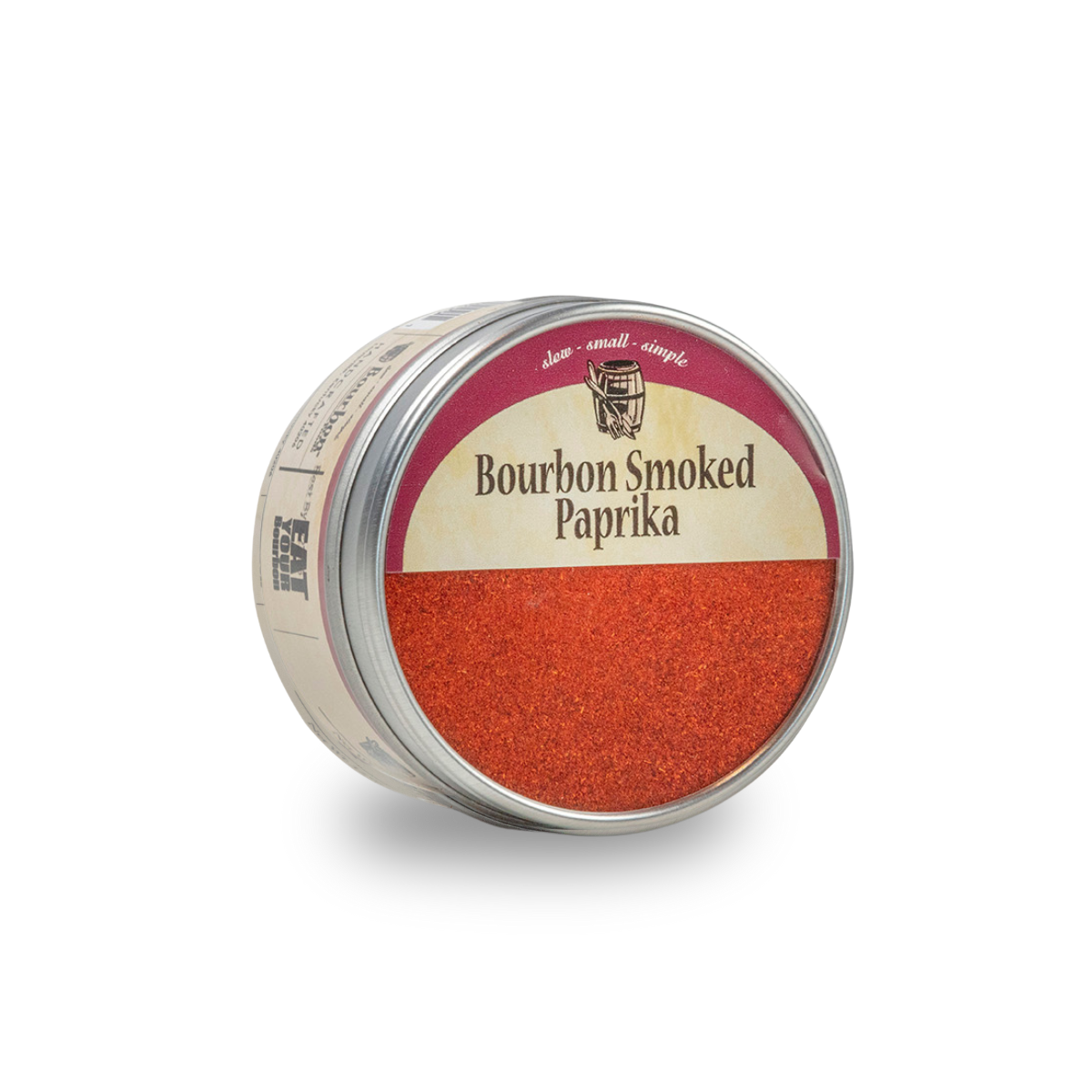 Smoked paprika spice tin with red ground spice in open lid
