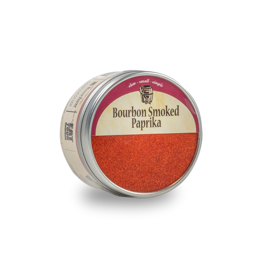 Smoked paprika spice tin with red ground spice in open lid