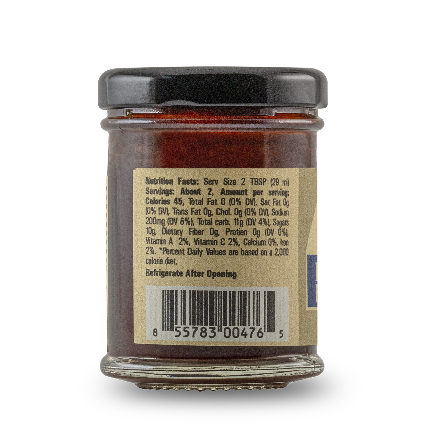 Henry Bain's sauce jar back label with nutrition facts and barcode