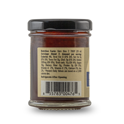 Henry Bain's sauce jar back label with nutrition facts and barcode