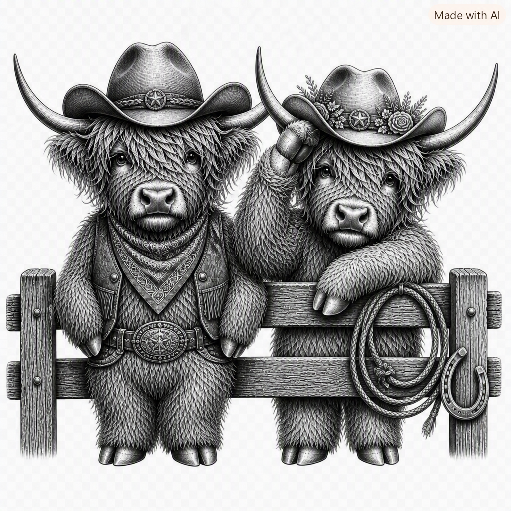 Highland Cow SVG File – Laser Engraving & Cut File