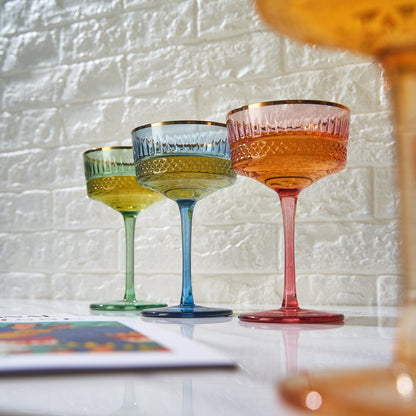 Duomo Champagne Coupe Cocktail Glassware, Set of 4