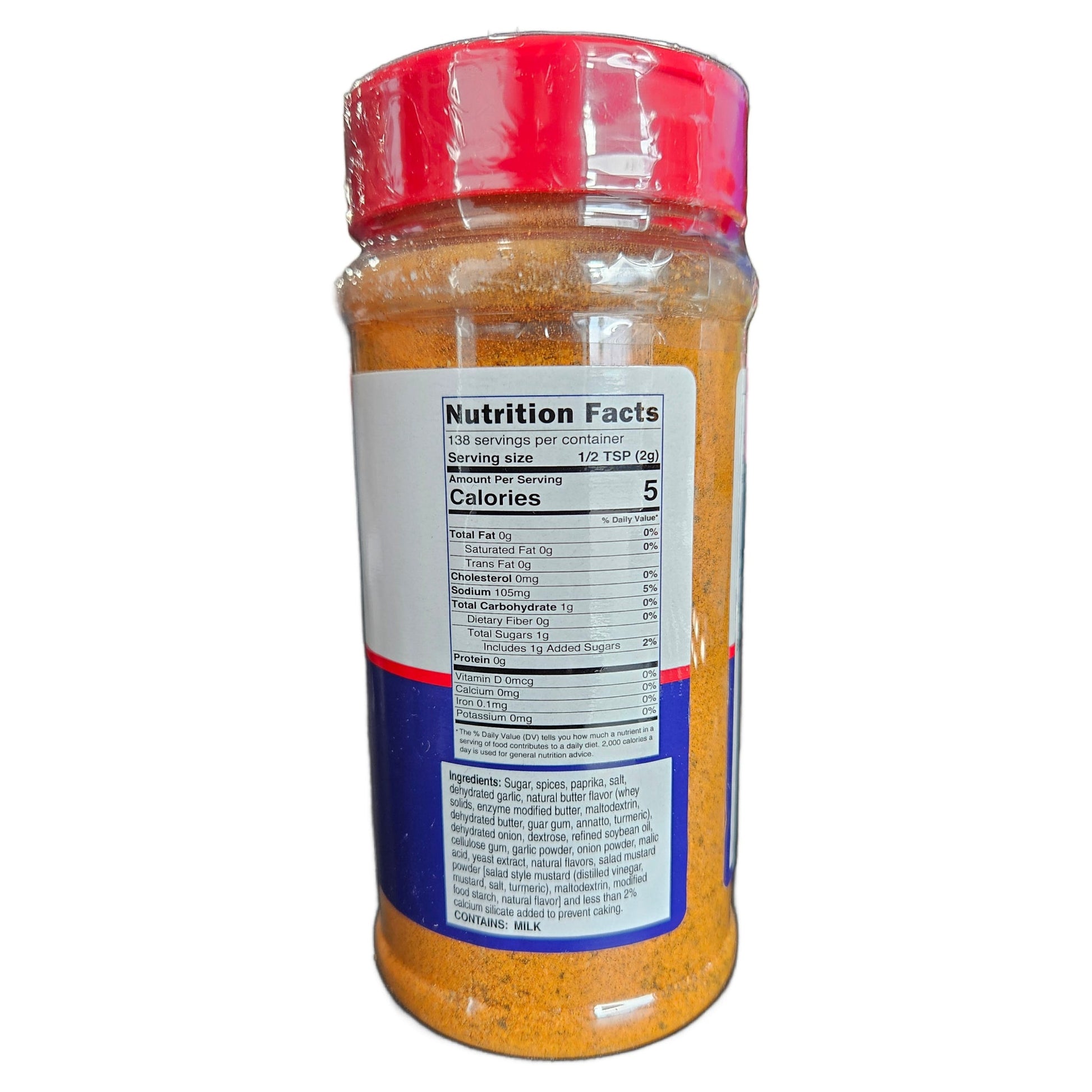 BBQ bird blend seasoning bottle back label with nutrition facts