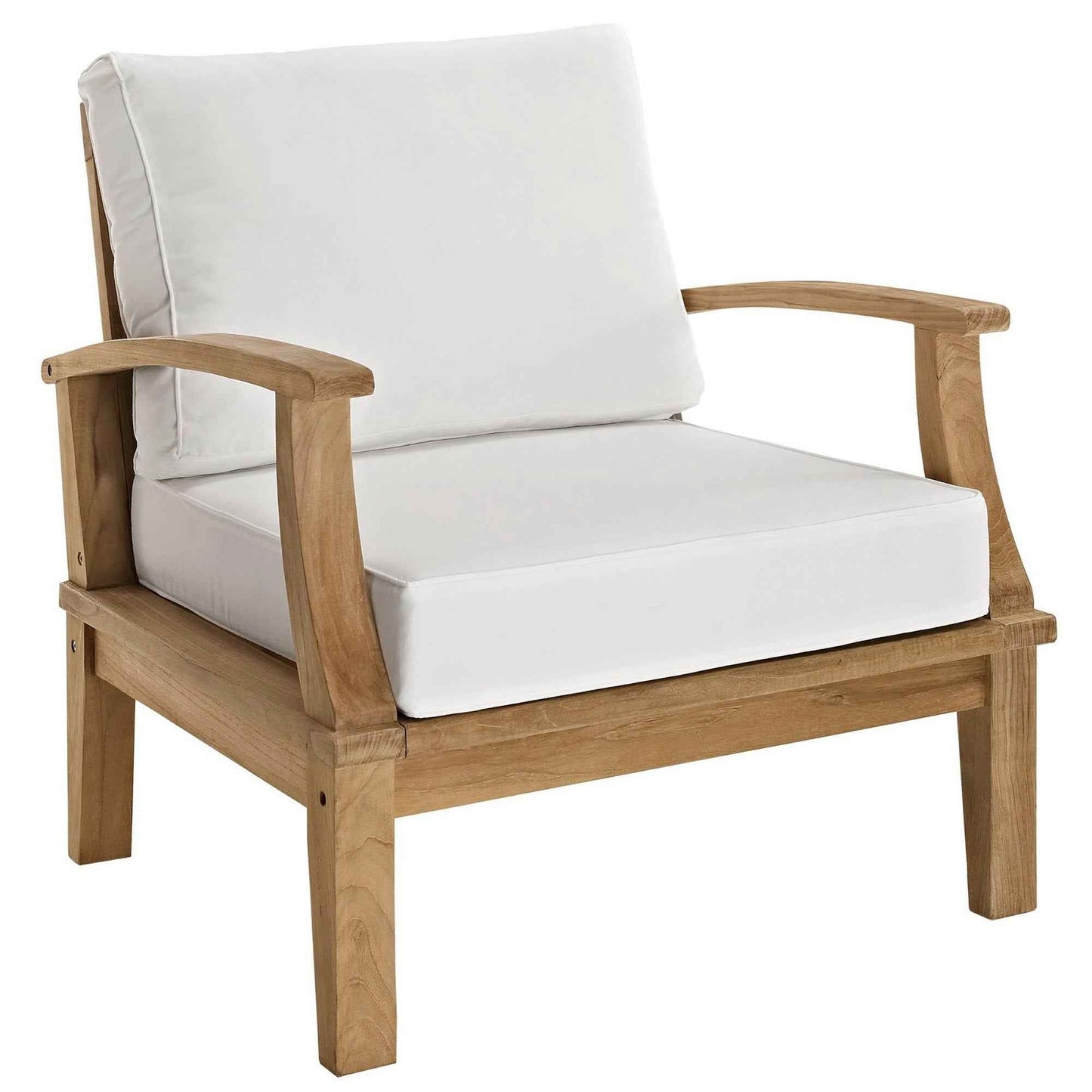 Patio Teak Sectional Set - Patio Elegance Marina 8-Piece Outdoor Teak Sectional Set by Modway