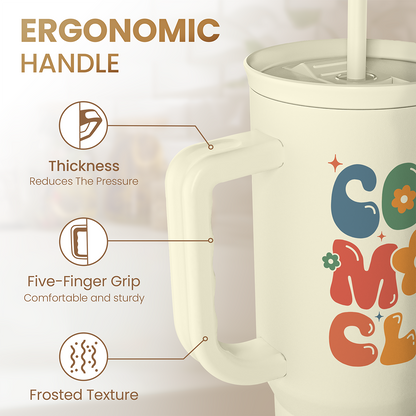Beige Cool Mom Club Slidemate | Slider Tumbler with Handle 40oz