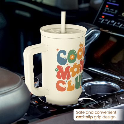 Beige Cool Mom Club Slidemate | Slider Tumbler with Handle 40oz