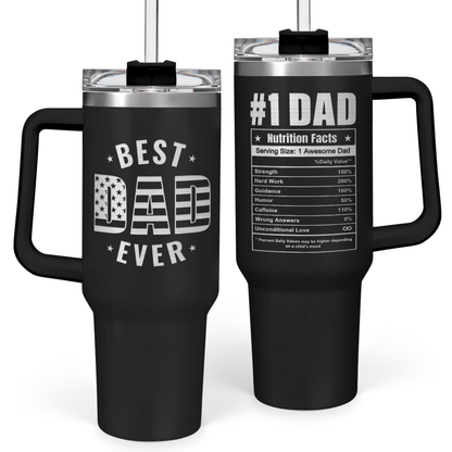 Black Best Dad Ever Quencher Tumbler with Handle 40oz