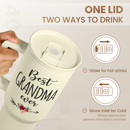 Beige Grandma Slidemate | Slider Tumbler with Handle 40oz