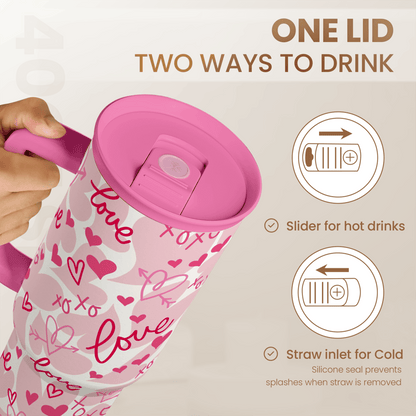 Pink Love Slidemate | Slider Tumbler with Handle 40oz