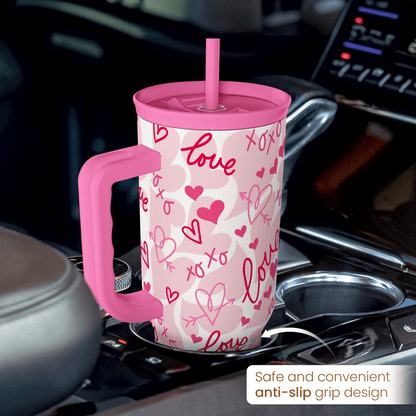 Pink Love Slidemate | Slider Tumbler with Handle 40oz