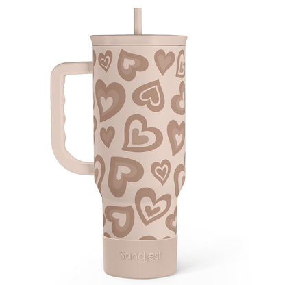 Brown Heart Slidemate | Slider Tumbler with Handle 40oz