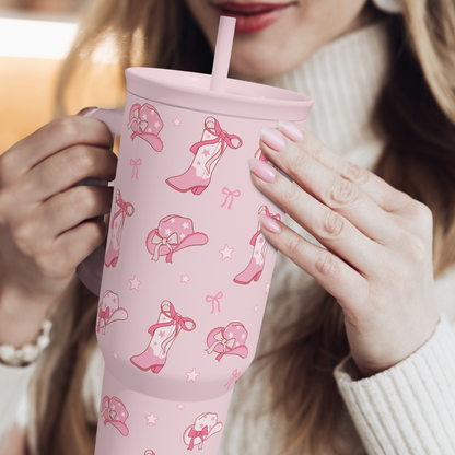 Pink Cowgirl Slidemate | Slider Tumbler with Handle 40oz