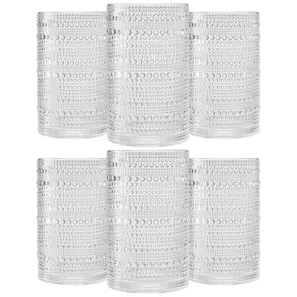 Barcelona Acrylic Highball Hobnail Glassware, Set of 6