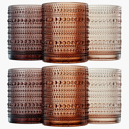 Venus Hobnail Lowball Whiskey Glassware, Set of 6