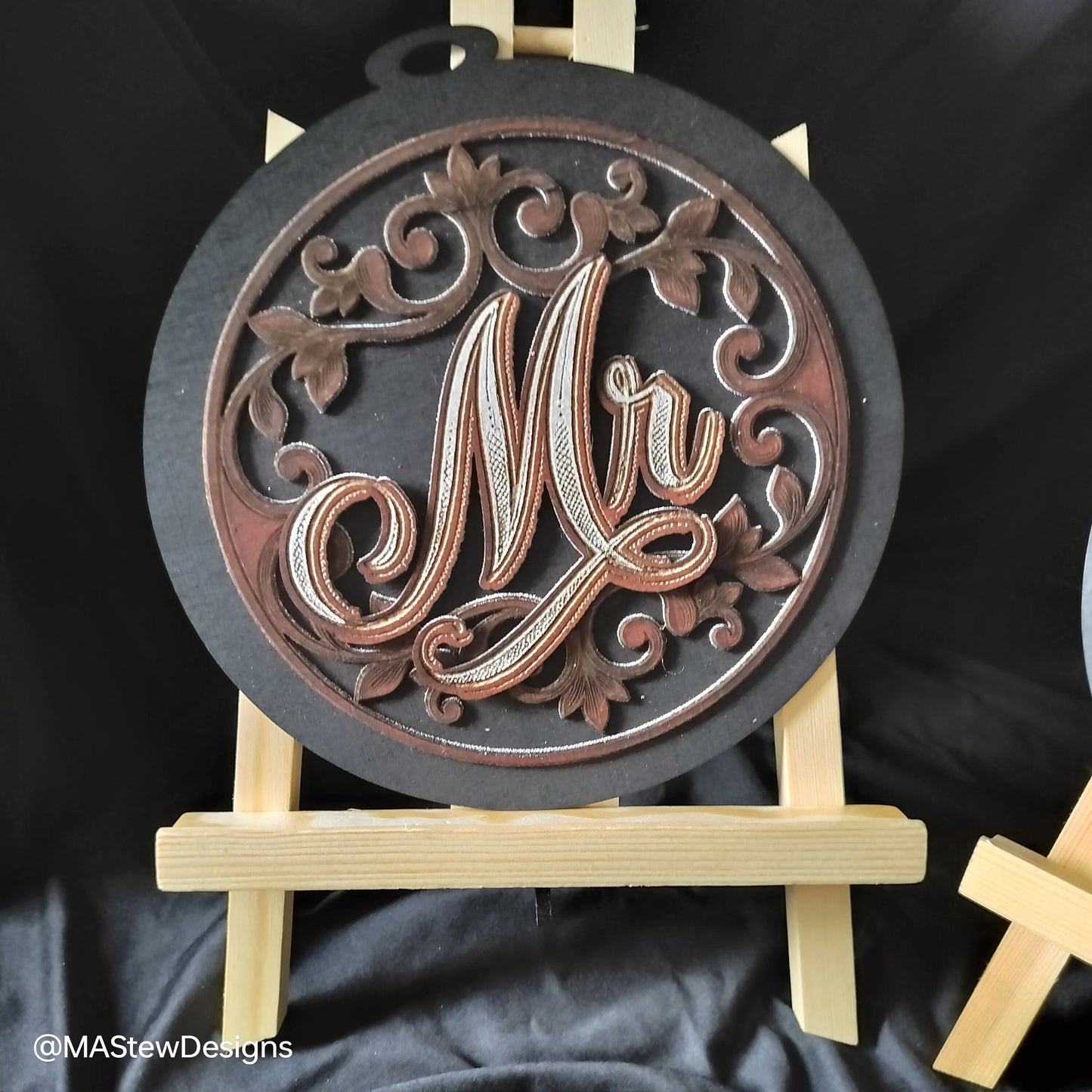 Mr. & Mrs. Chair Signs – Laser Engraved Wood Wedding Décor (Set of 2)