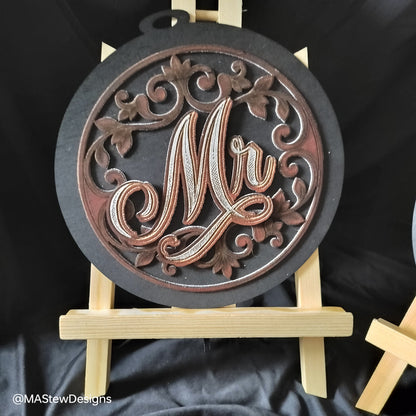 Mr. & Mrs. Chair Signs – Laser Engraved Wood Wedding Décor (Set of 2)