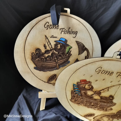 Bear Essentials Wall Hanger – Handcrafted Laser Engraved Wood Art (10×12 in.)