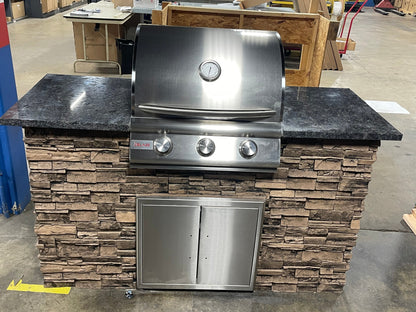 5' WPPO Outdoor Kitchen Island with Blaze 3-Burner Grill