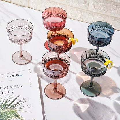 Tonal Crystal Coupe Cocktail Glassware, Set of 6