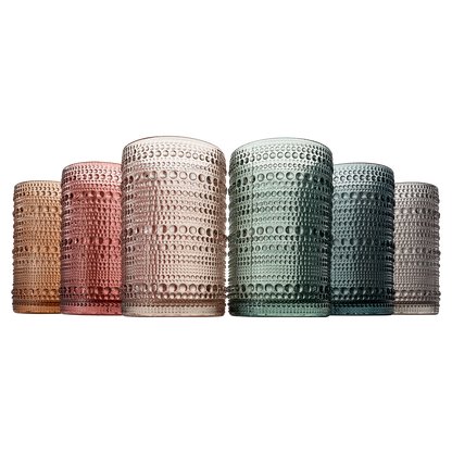 Tonal Hobnail Highball Glassware, Set of 6