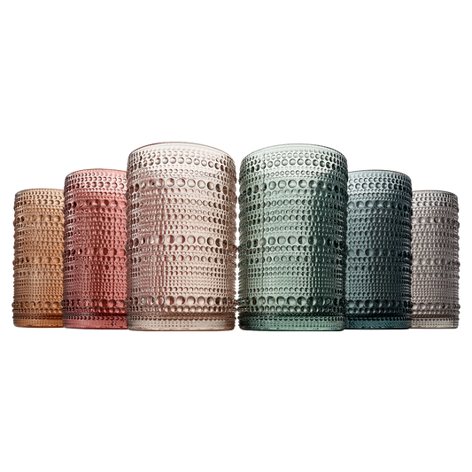 Tonal Hobnail Highball Glassware, Set of 6