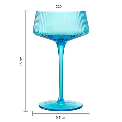 Como Champagne Coupe Cocktail Glasses, Pastel, Set of 6