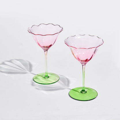 Fiore Champagne Coupe Cocktail Glassware, Set of 2