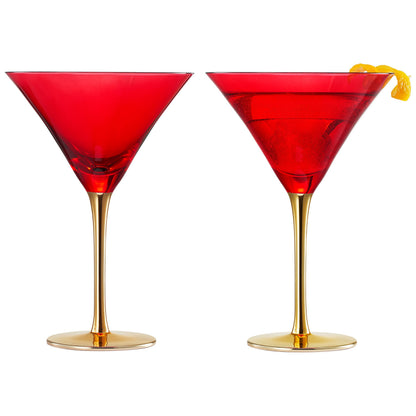 Deco Martini Cocktail Glassware, Set of 2
