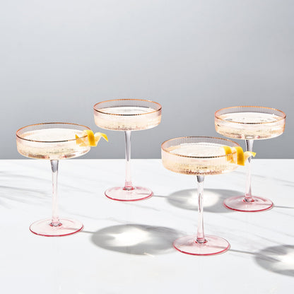 Aurelia Champagne Coupe Cocktail Glassware, Set of 4