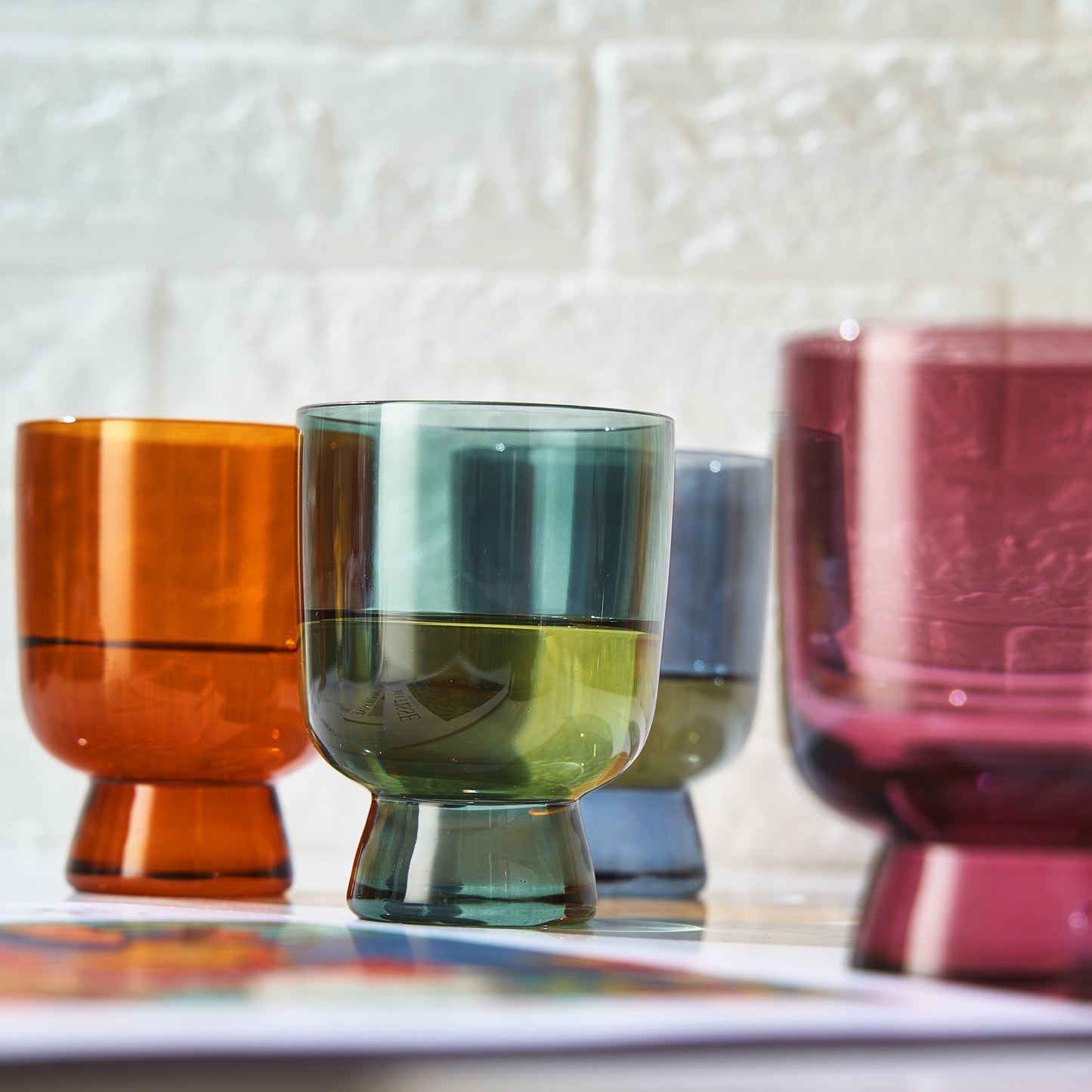 Tonal Lowball Cocktail Glassware, Set of 4