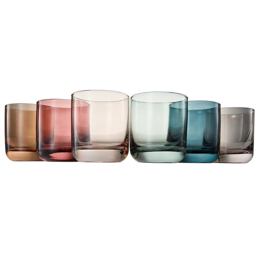 Tonal Lowball Whiskey Glassware, Set of 6