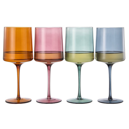 Tonal Square Stemmed Wine Glassware, Set of 4