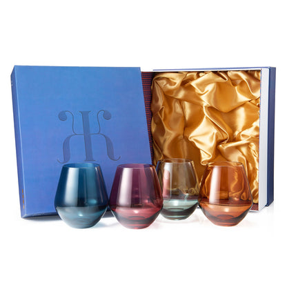 Tonal Stemless Wine Glassware, Set of 4