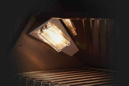 Gas grill infrared burner module with lit heating element, stainless metal