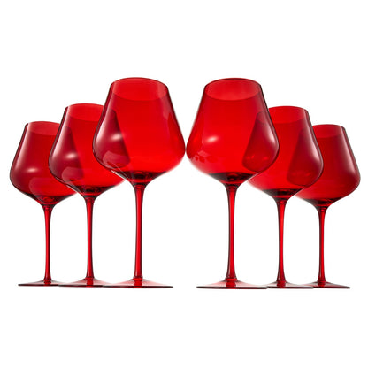 Stagioni Stemmed Wine Glassware, Set of 6, "Holiday"