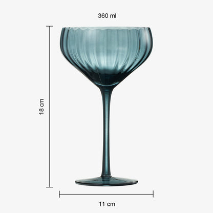 Tonal Tulip Champagne Coupe, Cocktail Glassware, Set of 6