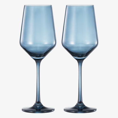 Tonal Stemmed Wine Glassware, Cloudy Blue, Set of 2