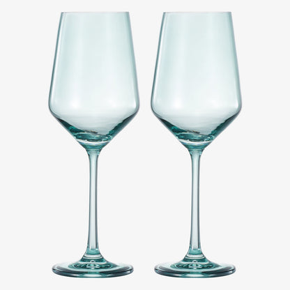 Tonal Stemmed Wine Glassware, Forest Green, Set of 2