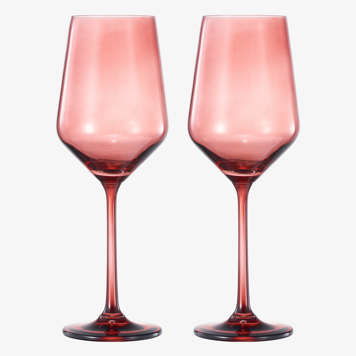 Tonal Stemmed Wine Glassware, Cranberry Red, Set of 2
