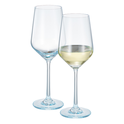 Monet Stemmed Wine Glassware, Blue, Set of 2