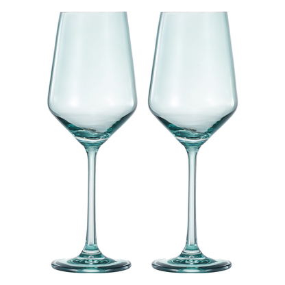 Tonal Stemmed Wine Glassware, Forest Green, Set of 2