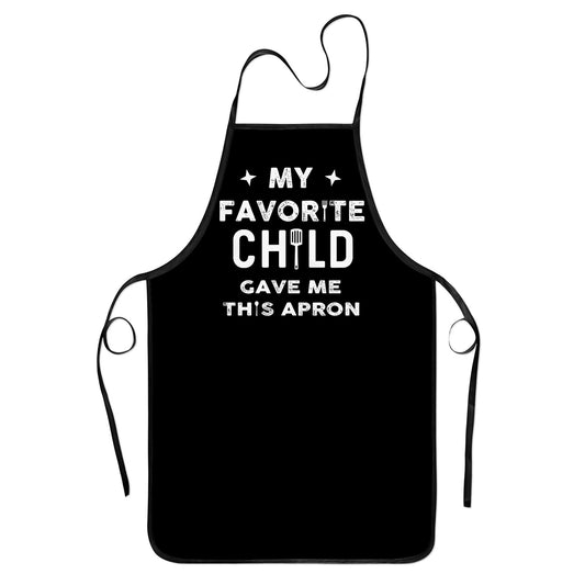 Black kids cooking apron with front text design and adjustable neck strap