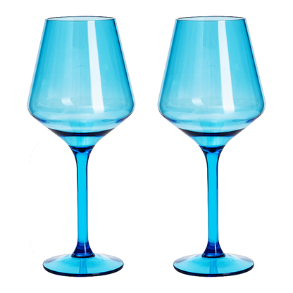 Saint Tropez Acrylic Stemmed Wine Glassware, Set of 2