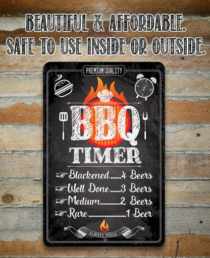 Funny BBQ Timer Metal Sign – Indoor/Outdoor Barbecue Decor