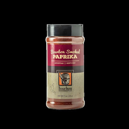 Smoked paprika spice jar with maroon and beige label