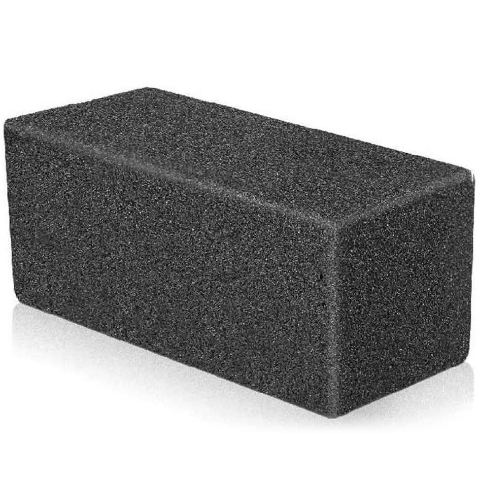 Dark gray pumice stone cleaning block for BBQ grill grates and griddles
