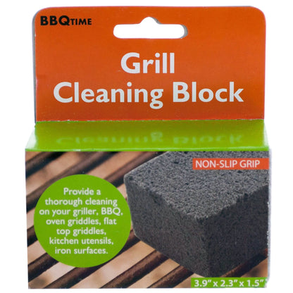 Boxed grill cleaning block with non-slip grip label and pumice stone