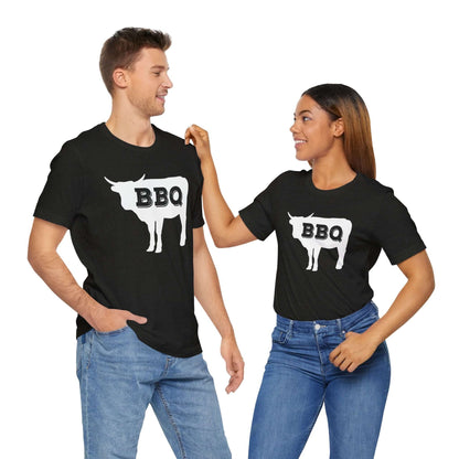 Black Heather BBQ steer graphic t-shirt with large front logo print