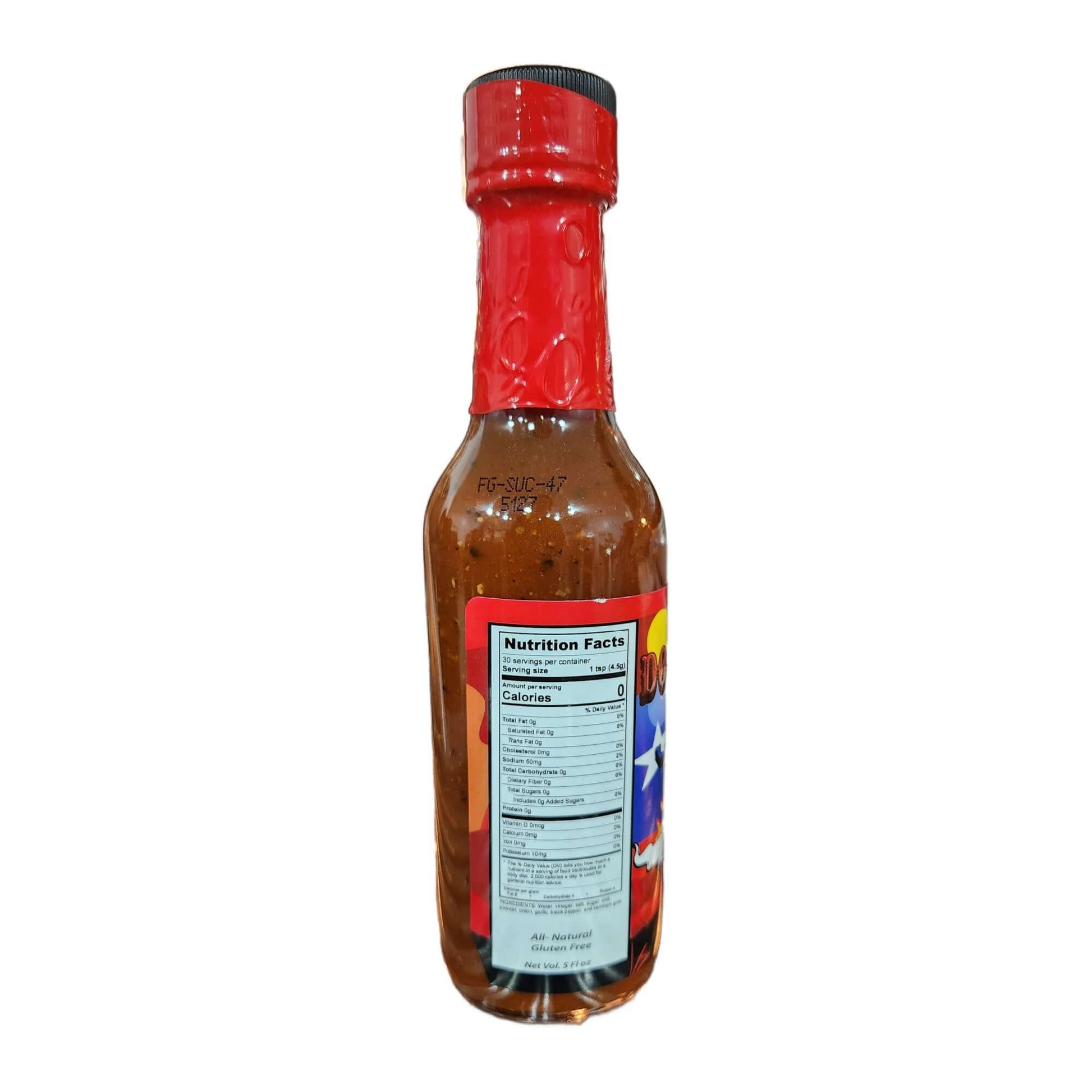 Ranch BBQ binder sauce bottle back with Nutrition Facts label
