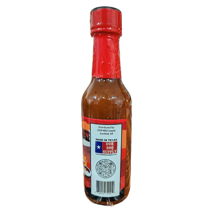 Ranch BBQ binder sauce bottle back with Made in Texas label